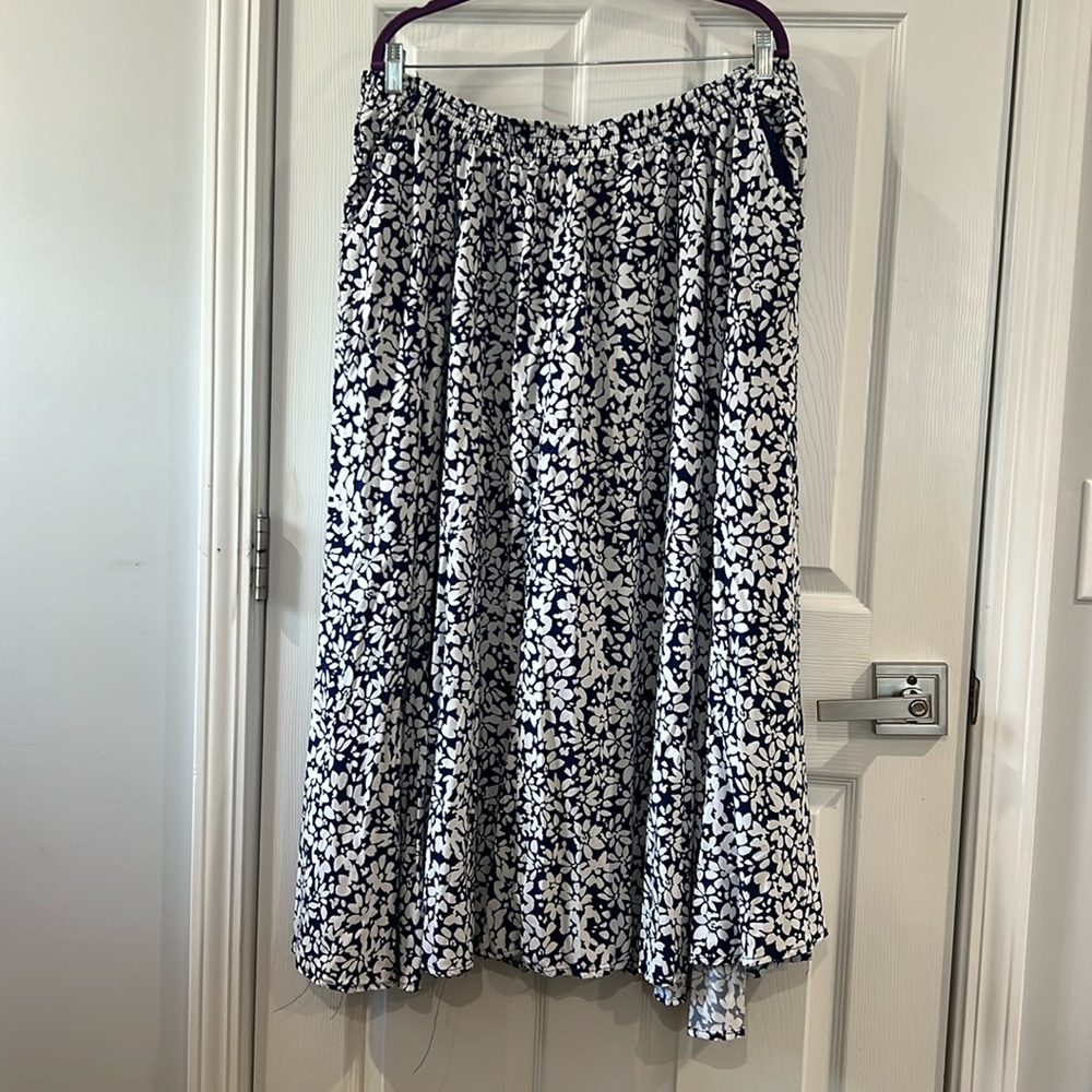 Woman Within 22W MIDI Skirt Floral